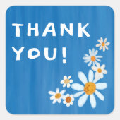 かわいいデイジーグアッシュカスタム赤ちゃんシャワーありがとう スクエアシール (正面)