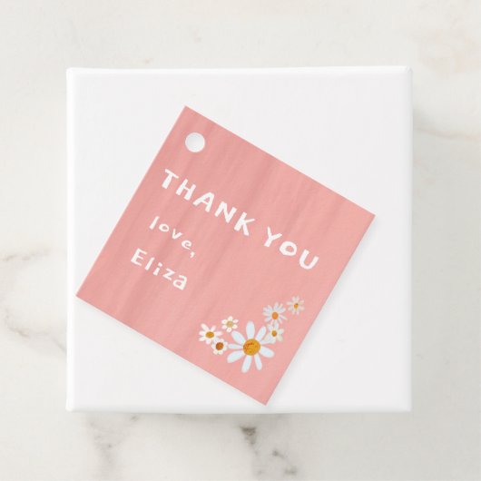 かわいいデイジーグアッシュカスタム赤ちゃんシャワーありがとう フェイバータグ (インサイチュ)