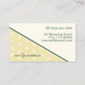 かわいいデイジーパターンパステルイエローグリーンフローリスト 名刺 (裏面)