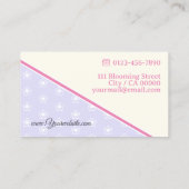 かわいいデイジーパターンパステルライト薄紫ピンクフローリスト 名刺 (裏面)