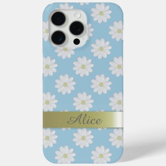 かわいいデイジーフラワーズスカイブルーフローラデイジー Case-Mate iPhoneケース (裏面)