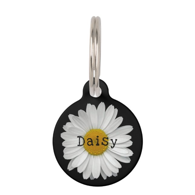 かわいいデイジーフラワーネームペット用名札 ペット　ネームタグ (正面)