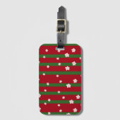 かわいいデイジーフラワーメリークリスマスパーティー ラゲッジタグ (正面縦)