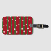 かわいいデイジーフラワーメリークリスマスパーティー ラゲッジタグ (正面横)