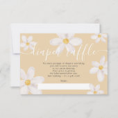 かわいいデイジーフラワー金ゴールドおむつラッフルベビーシャワー 招待状 (正面)
