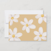 かわいいデイジーフラワー金ゴールドおむつラッフルベビーシャワー 招待状 (裏面)