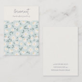 かわいいデイジーフローラアクアブルースクリプトイヤリングネックレス 名刺 (正面/裏面)