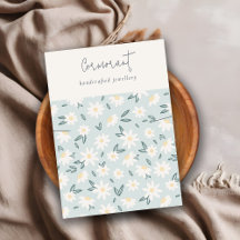 かわいいデイジーフローラアクアブルースクリプトネックレスホルダー