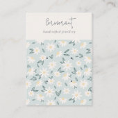 かわいいデイジーフローラアクアブルースクリプト2イヤリングホルダー 名刺 (正面)