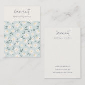 かわいいデイジーフローラアクアブルースクリプト2イヤリングホルダー 名刺 (正面/裏面)