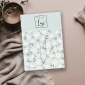 かわいいデイジーフローラアクアブルーロゴヘアクリップホルダー 名刺