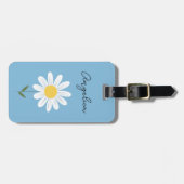 かわいいデイジーフローラチャームカスタム文字 ラゲッジタグ (正面横)