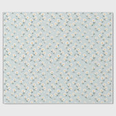 かわいいデイジーホワイトイースターギフト誕生日 ラッピングペーパー (フラット)