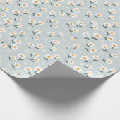 かわいいデイジーホワイトイースターギフト誕生日 ラッピングペーパー (角)