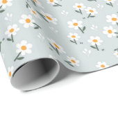 かわいいデイジーホワイトイースターギフト誕生日 ラッピングペーパー (ロールコーナー)