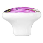 かわいいデイジー木目ストライプ白い文字の追加 セラミックノブ (側面)