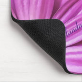 かわいいデイジー木目ストライプ白い文字の追加 マウスパッド (コーナー)