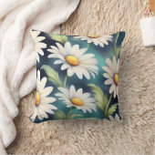 かわいいデイジー花植物柄ソフトガーリー クッション (ブランケット)
