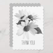 かわいいデイジー フラワーの感謝を伝えるカード サンキューカード (正面/裏面)
