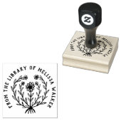 かわいいデイジー フラワー カスタム 自分のテキストを追加 Ex Libris ラバースタンプ (押印)