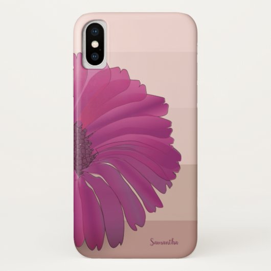 かわいいデイジー、花、ストライプ - オリジナルデザイン Case-Mate iPhoneケース (裏面)