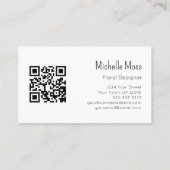 かわいいデイジーQRコードピンクフローラデザイナー 名刺 (裏面)