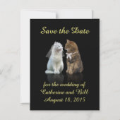 かわいいデイトマグネットを保存猫好き マグネット招待状 (正面)