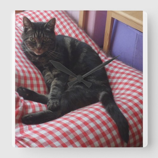 かわいいデイブスクエアアクリル時計 スクエア壁時計 (正面)