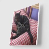 かわいいデイブスクエアアクリル時計 スクエア壁時計 (傾斜)