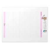 かわいいデイリーブラウン猫メモ ノートパッド (正面)