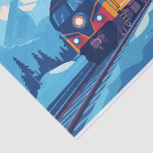 かわいいデカップトレイン愛好家レトロ 薄葉紙 (詳細)