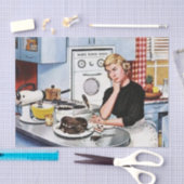 かわいいデカップレトロヴィンテージベーキングレディ 薄葉紙 (クラフト)