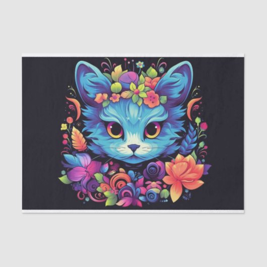 かわいいデコページ猫好きティッシュペーパー 薄葉紙 (正面)