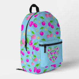 かわいいデコラ系チェリーパターン プリントバックパック