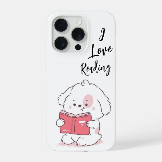 かわいいデザインが好きで読書が好き iPhoneケース (裏面)