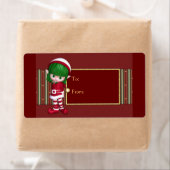 かわいいデザインとクリスマス小妖精や小人 ラベル (インサイチュ)