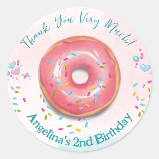 かわいいデザインと第2の誕生日シール。 ラウンドシール (正面)