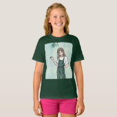 かわいいデザインのグリーンTシャツ Tシャツ (正面フル)