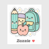 かわいいデザインのバックトゥスクール シール (シート)