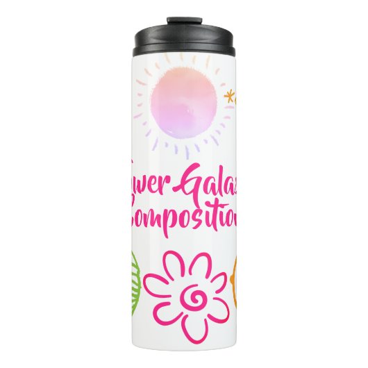 かわいいデザインの花銀河系組み合わせ タンブラー (正面)