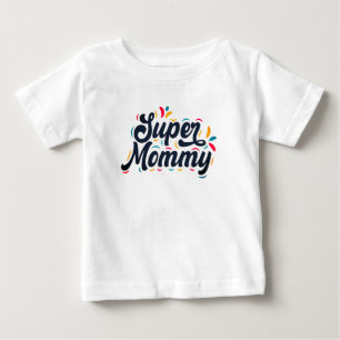 かわいいデザインタイポグラフィすごいママ ベビーTシャツ