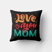 かわいいデザイン文字ママのためのママを愛する日 クッション (裏面)