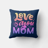かわいいデザイン文字愛ママのためのママの日Thro クッション (裏面)