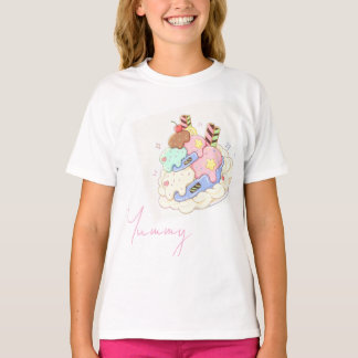 かわいいデザートのイラスト トートバッグ Tシャツ