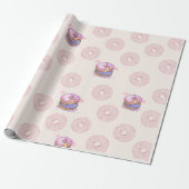 かわいいデザートのスイートドーナツのイラストパターン ラッピングペーパー (アンロールド)