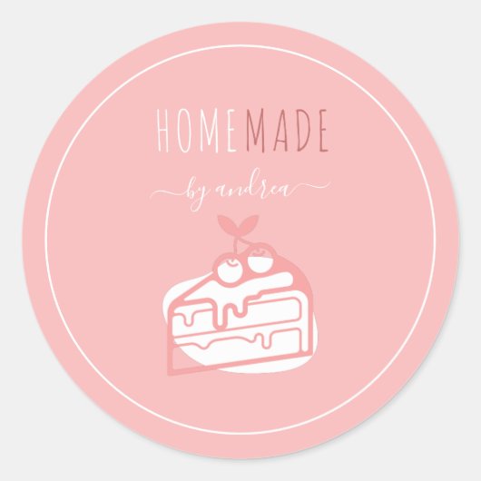 かわいいデザートケーキアーティストホームメイドベーカリービジネス ラウンドシール (正面)