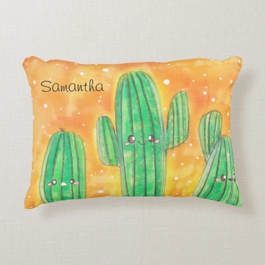 かわいいデザートサボテン アクセントクッション (正面)