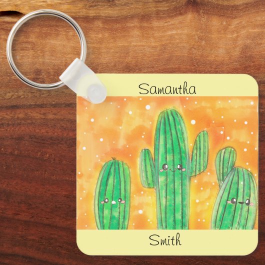 かわいいデザートサボテン キーホルダー (正面)