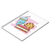 かわいいデザートトリオ – ケーキ、クッキー、ドリンク ノートブック (左側)