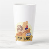 かわいいデザートパンベーキングベーカリー名前をカスタムする カフェラテマグ (正面)